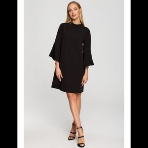 Sz 22 Eloquii Bell Sleeve Shift Dress - Black